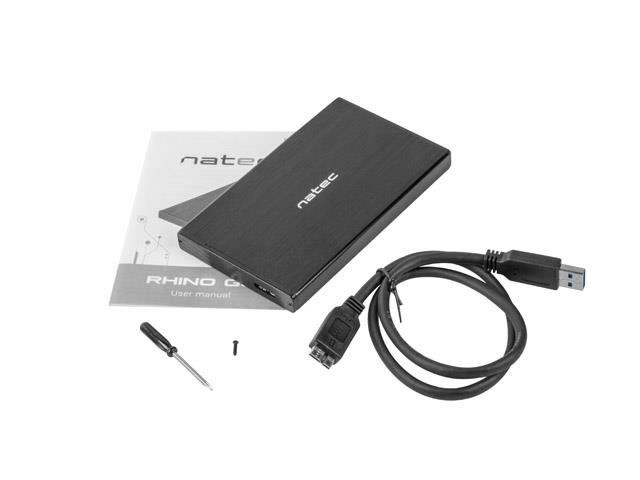 Natec HDD/SSD RHINO GO for 2.5'' SATA - USB 3.0, Aluminum cietā diska korpuss
