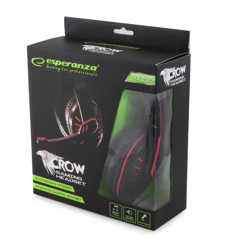 Esperanza Headphones For Gamers With Microphone Esperanza EGH330G black/green austiņas