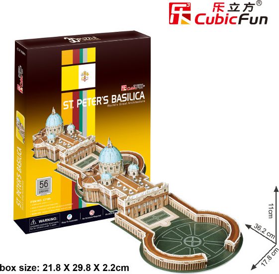 Cubicfun PUZZLE 3D Bazylika sw. Piotra 56 el. - C718H puzle, puzzle