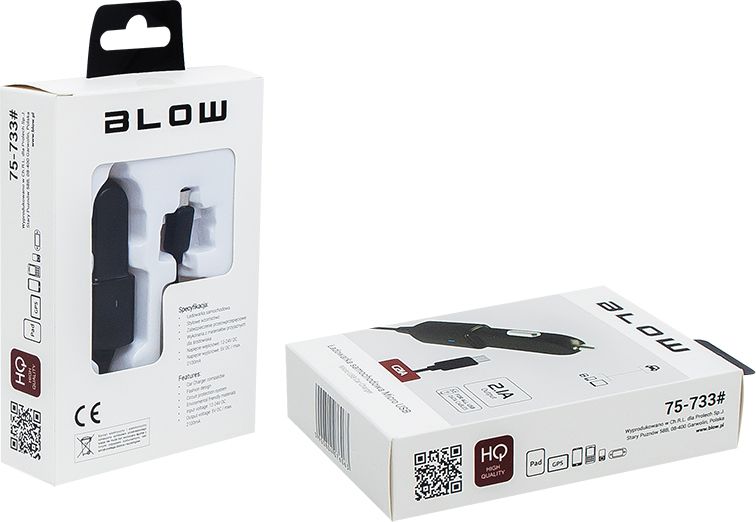 BLOW CAR CHARGER 5V 2,1A 12-24V MICROUSB iekārtas lādētājs