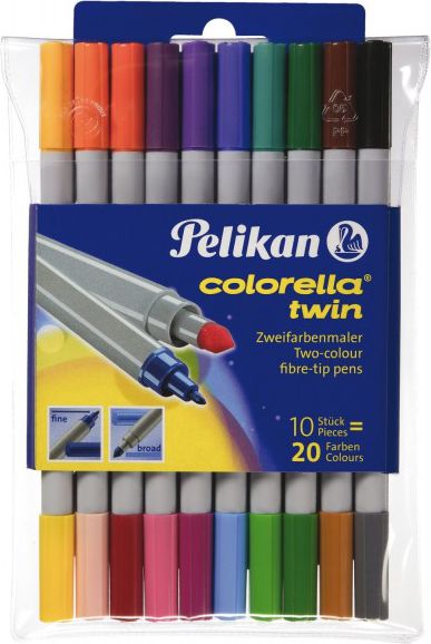 Fasermaler Pelikan Colorella Twin normal C302 10 Stifte sort portatīvo datoru soma, apvalks