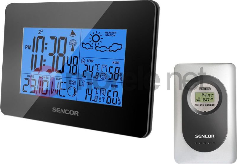 Laika stacija Sencor SWS 50B Weather Station with Wireless Thermometer and Hygrometer barometrs, termometrs