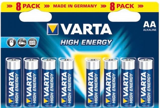 1x8 Varta High Energy Mignon AA LR 6 Baterija