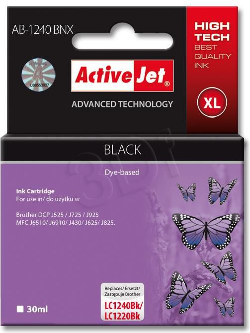 Activejet tinte AB-1240BNX / LC-1240Bk (black) kārtridžs