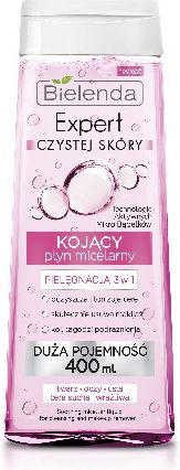 Bielenda Expert Pure Skin Micellar liquid 3in1 soothing make-up remover 400ml kosmētikas noņēmējs