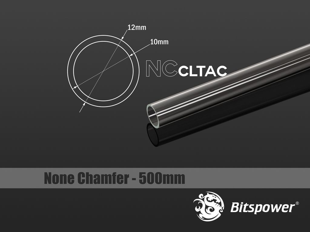 Bitspower Crystal Link Tube 12/10mm, Lange 500mm - transparent ūdens dzesēšanas sistēmas piederumi