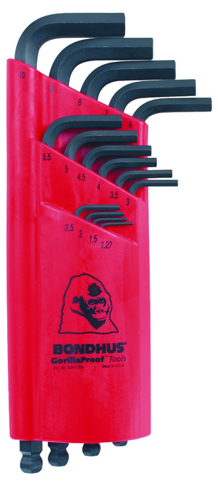 Bondhus Hexagon socket long hex key set 15-piece 1.27-10mm 10995