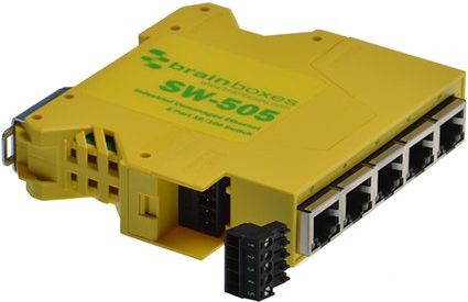 Brainboxes Ethernet Switch 5 ports  Industrial Unmanaged 837324003895 komutators