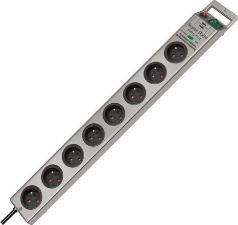 Brennenstuhl Super-Solid-Line extension socket with surge protection 8 outlets 2.5m silver (1441050000) elektrības pagarinātājs