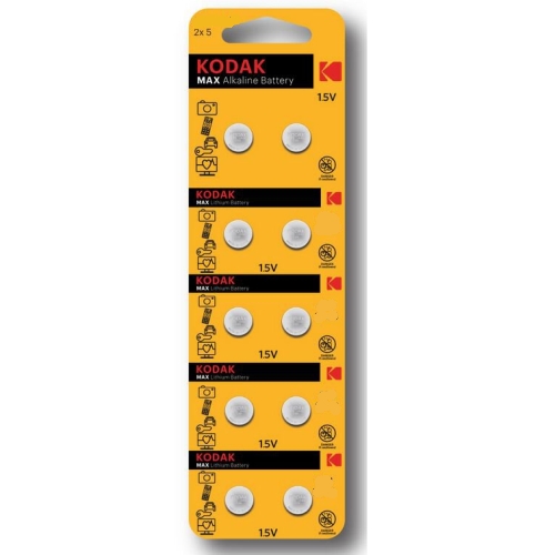 Kodak MAX Alkaline AG10 LR1130 batteries, 10 pcs. Baterija