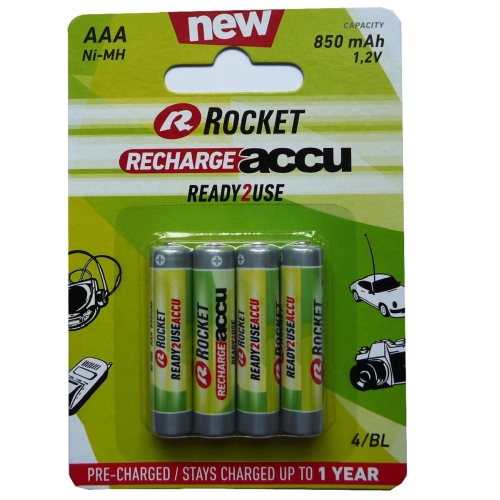 Rocket Precharged HR03 850MAH ALWAYS READY Blistera iepakojuma 4gb. Baterija