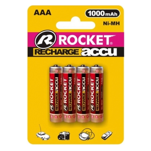 Rocket rechargeable HR03 1000mAh Blistera iepakojuma 4gb. Baterija