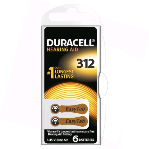 Duracell Hearing 312 (A312) Blistera iepakojuma 6gb. Baterija