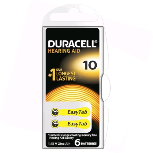 Duracell Hearing 10 (A10) Blistera iepakojuma 6gb. Baterija