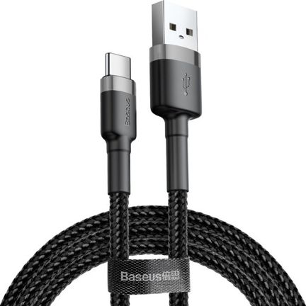 Baseus Cafule Cable USB cable durable nylon cable USB / USB-C QC3.0 2A 3M cable black-gray (CATKLF-UG1) USB kabelis