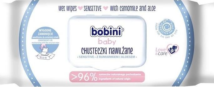 Bobini BOBINI_Baby chusteczki nawilzane dla dzieci i niemowlat Sensitive 60szt 5900465238640 (5900465238640)