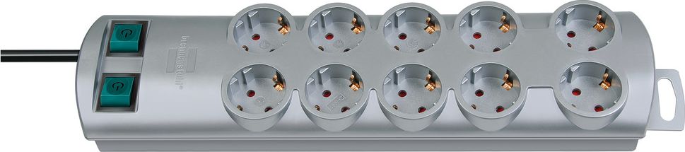 Brennenstuhl Primera-Line power strip 10 sockets 2 m silver (1153390120) elektrības pagarinātājs