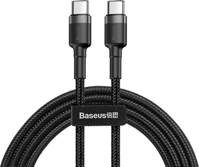 Baseus Cafule USB-C -> USB-C Datu un Uzlādes vads 60W / PD 2.0 / 200 cm Melns USB kabelis