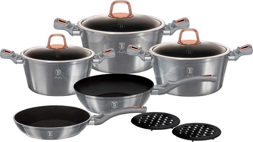 Berlinger Haus POT SET 10 ELEM. MOONLIGT BH-6020 Pannas un katli