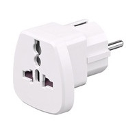 MicroConnect  Universal adapter white work to UK, US, DK, CH, IT. adapteris