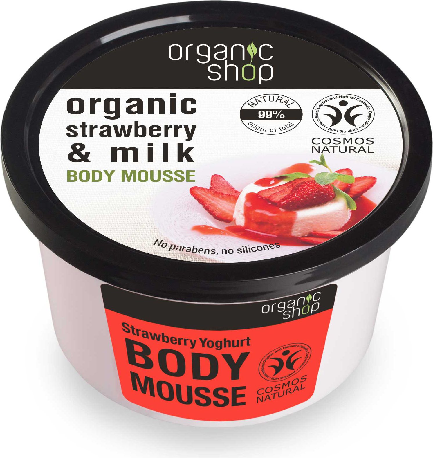 Organic Shop Mus do ciala o zapachu truskawkowego jogurtu 250ml 3012493 (4744183012493) kosmētika ķermenim