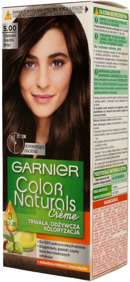 Garnier Color Naturals Krem koloryzujacy nr 5.00 Gleboki Sredni Braz 0357521 (3600542021845)