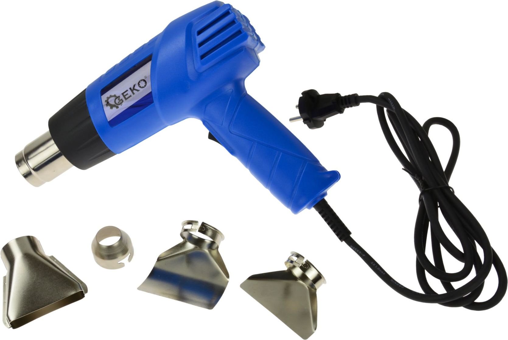 Geko Electric heat gun 2000W + nozzles (10) celtniecības fēns