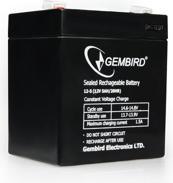 Gembird Akumulator 12V/5Ah (BAT-12V5AH) BAT12V5AH (8716309071833) UPS aksesuāri