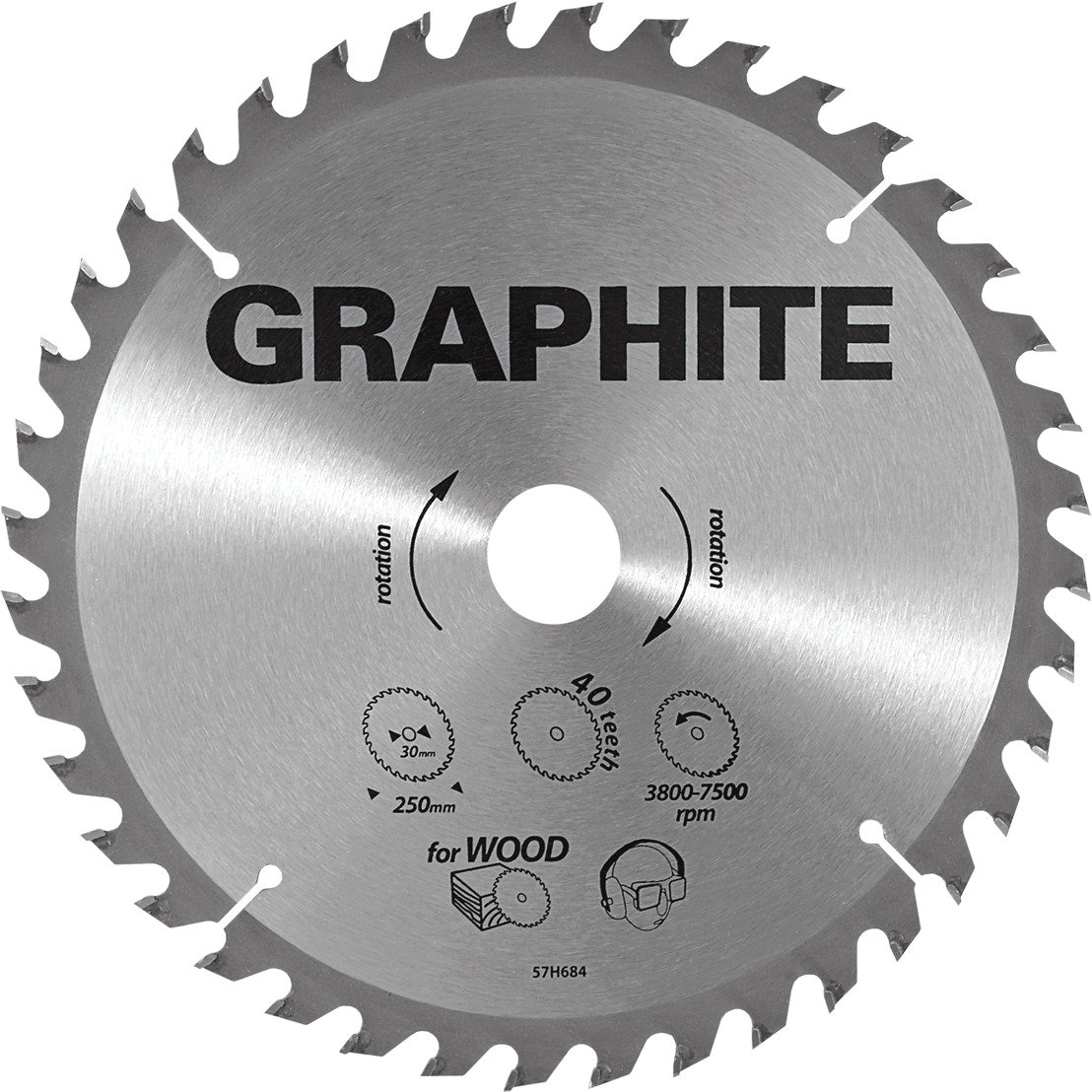 Graphite Tarcza do pilarki widiowa 255x30mm 40 zebow 57H686 57H686 (5902062576866) Elektriskais zāģis