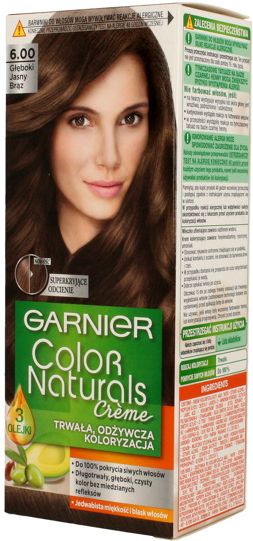 Garnier Color Naturals Krem koloryzujacy nr 6.00 Gleboki Jasny Braz 0357522 (3600542021869)