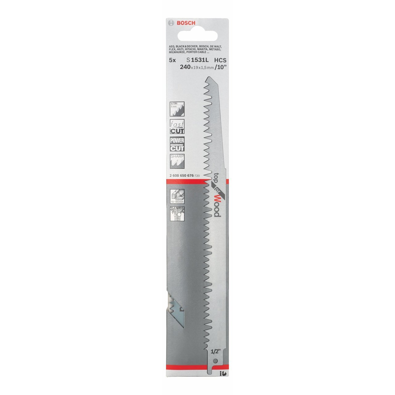 Bosch Saber saw blade S 1531 L 5 parts  