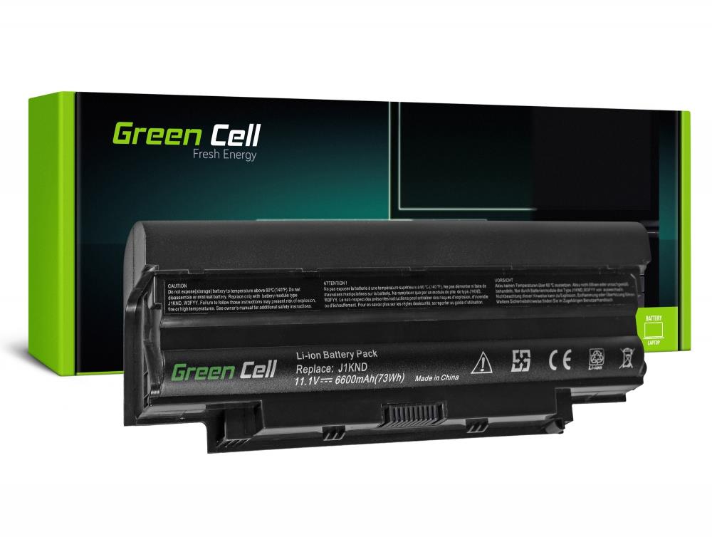 Green Cell Battery for Dell Inspiron N3010 N4010 N5010 13R 14R 15R J1 (rear) / 11,1V 6600mAh akumulators, baterija portatīvajiem datoriem