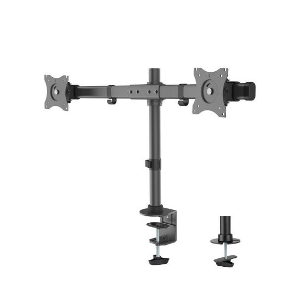 NewStar Flat Screen Desk Mount (clamp/grommet) - Crossbar, 10-27