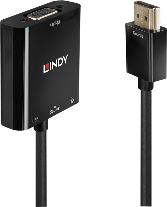 Lindy Konverter HDMI auf VGA und Audio 1080p ohne Scaling tīkla iekārta