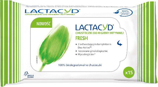 Lactacyd Fresh Chusteczki do higieny intymnej 1op.- 15szt 673553 (5391520943553) kosmētika ķermenim