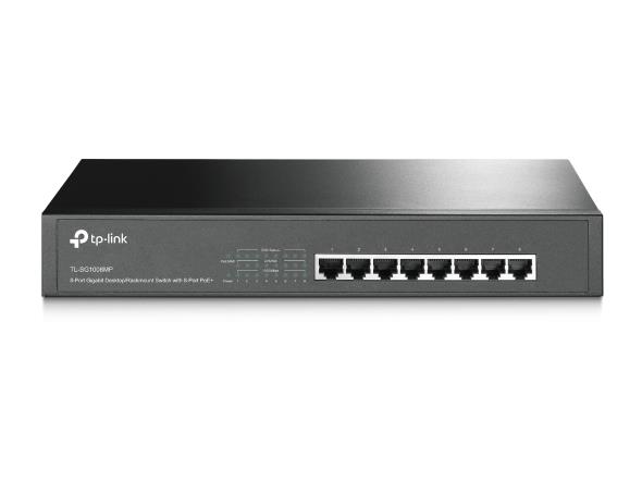 TP-Link TL-SG1008MP Unmanaged Gigabit Ethernet (10/100/1000) Power over Ethernet (PoE) 1U Black komutators