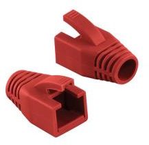 Strain relief boot 8mm for CAT.6 RJ45 plugs, red