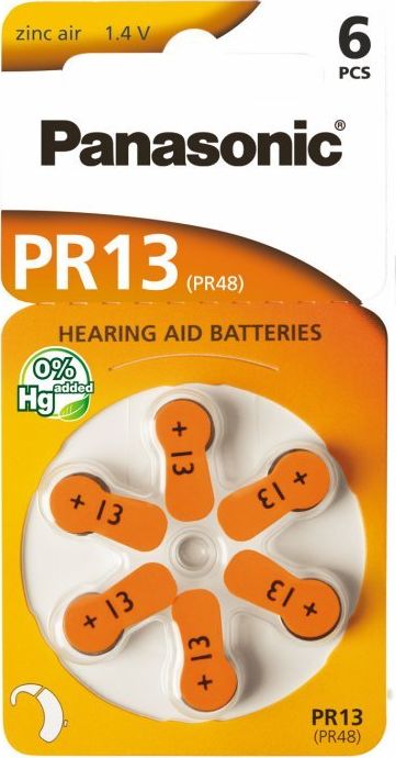 Panasonic Hearing aid battery PR48 6 pcs. Baterija