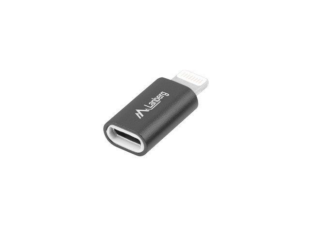 LANBERG Adapter MICRO USB(F)- LIGHTNING(M) black adapteris