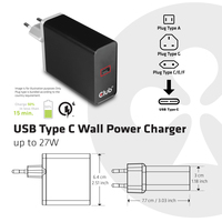 CLUB 3D USB Type C Wall Power Charger Powerbank, mobilā uzlādes iekārta