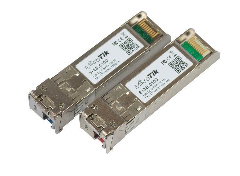 MikroTik Pair of bidirectional SFP 10G 10km modules (RB/S+23LC10D +RB/S+32LC10D) 2000001081648 tīkla iekārta