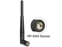 WL-Antenne Delock RP-SMA 3dBi Kippgelenk black Rūteris