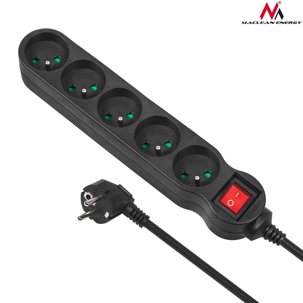 Power strip 3m MCE184 2300W black elektrības pagarinātājs