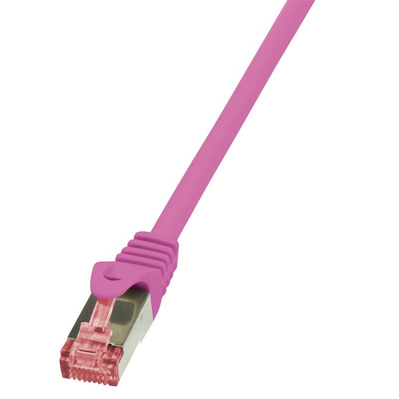 LOGILINK - Patchcord Cat.6 S/FTP PIMF PrimeLine 0,5m pink tīkla kabelis