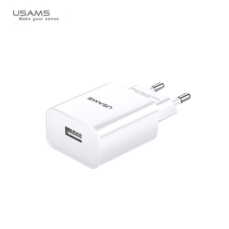 Usams T18 charger 1x USB-A 2.1 A (CC075TC01) White iekārtas lādētājs