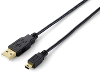 Equip USB Kabel A -> mini B St/St  3.00m sw Blister USB kabelis