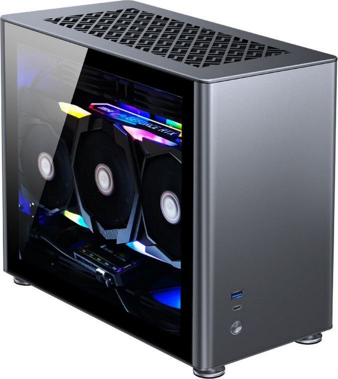 Jonsbo A4 Mini-ITX Gehause, Tempered Glass - grau Datora korpuss