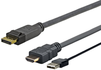 VivoLink Pro HDMI+USB to DP 1 Meter HDMI 2.0 4K - 2K 60Hz kabelis, vads