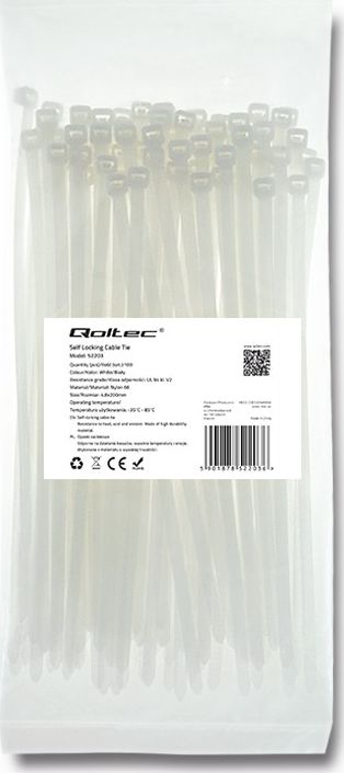 Self-locking Cable Tie 4.8x200mm, nylon UV, White
