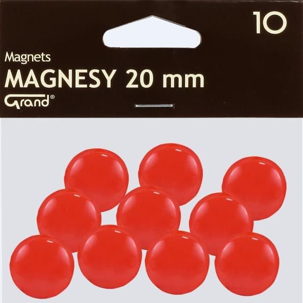 Grand Magnes 20mm czerwony 10szt GRAND - 189195 189195 (5903364258610)